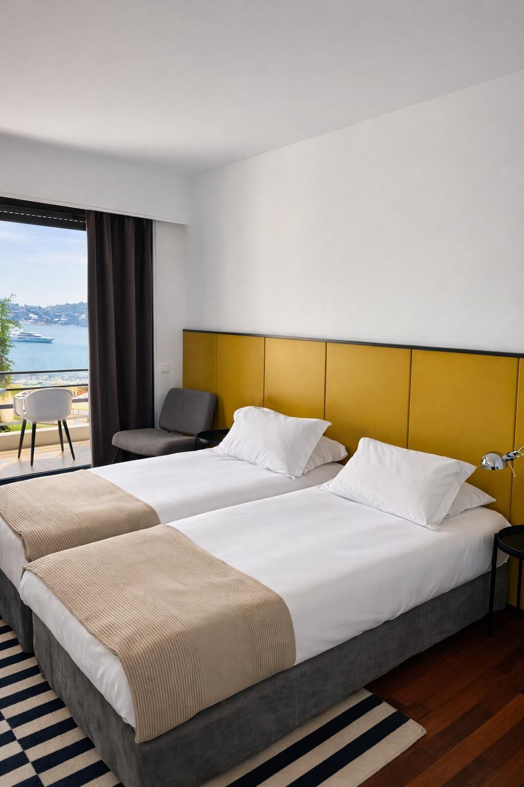 Twin Room, Balcony, Sea View | In-room safe, free WiFi, bed sheets