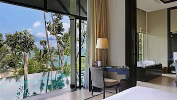 Premium bedding, free minibar items, in-room safe, desk