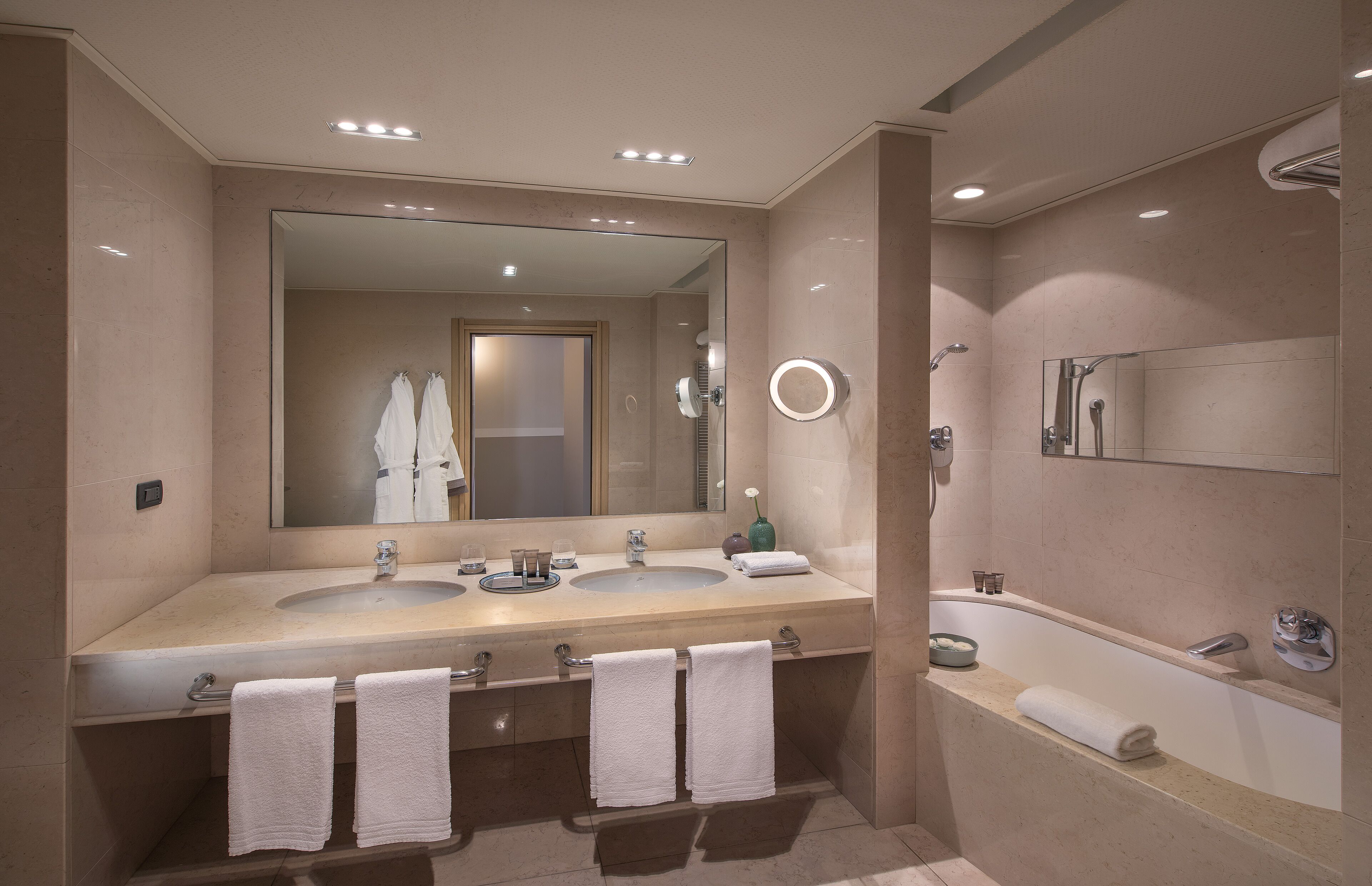 free toiletries, hair dryer, slippers, bidet