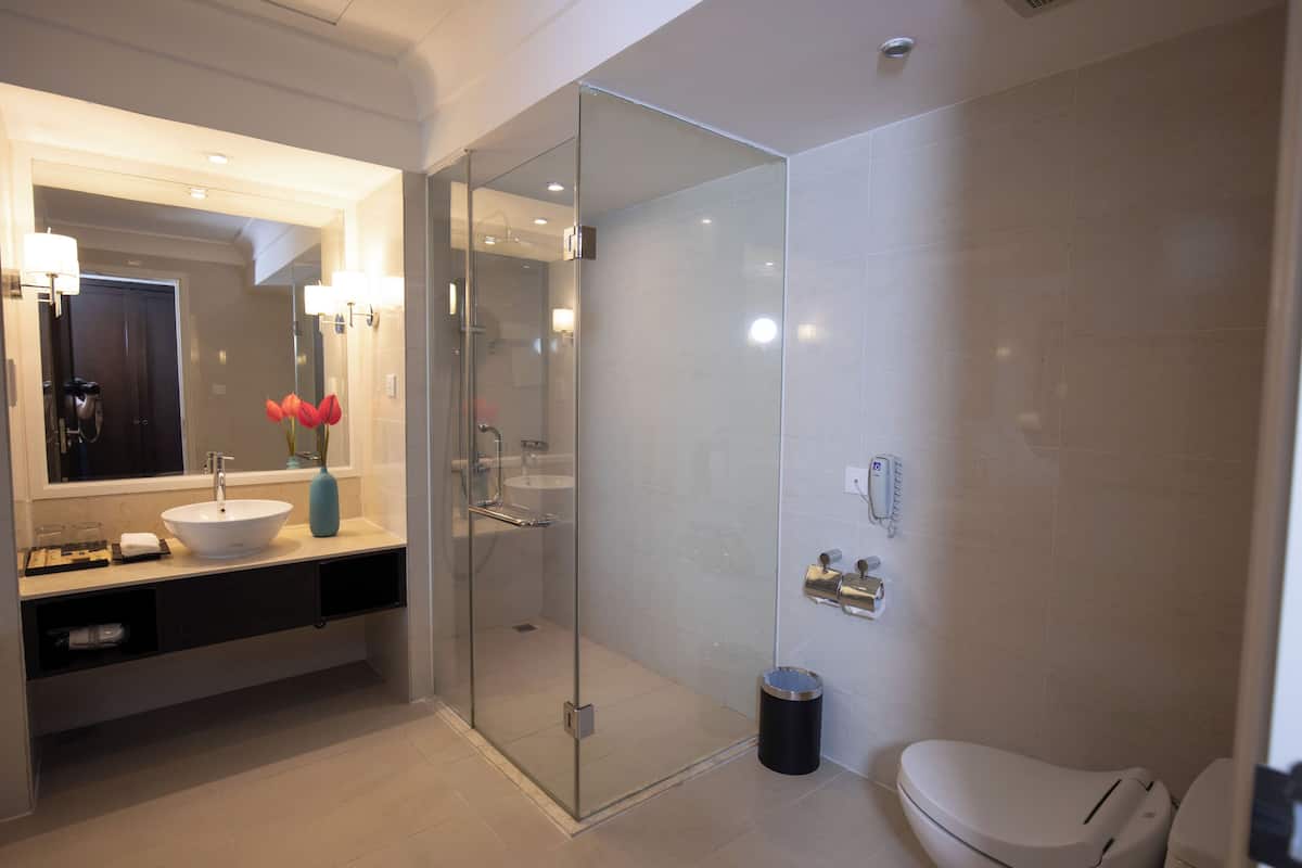 Deluxe Room | Bathroom | Shower, rainfall showerhead, free toiletries, hair dryer