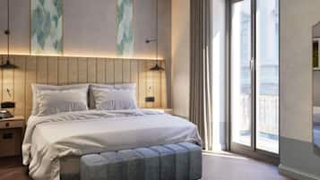 Minibar, coffres-forts dans les chambres, bureau, rideaux occultants