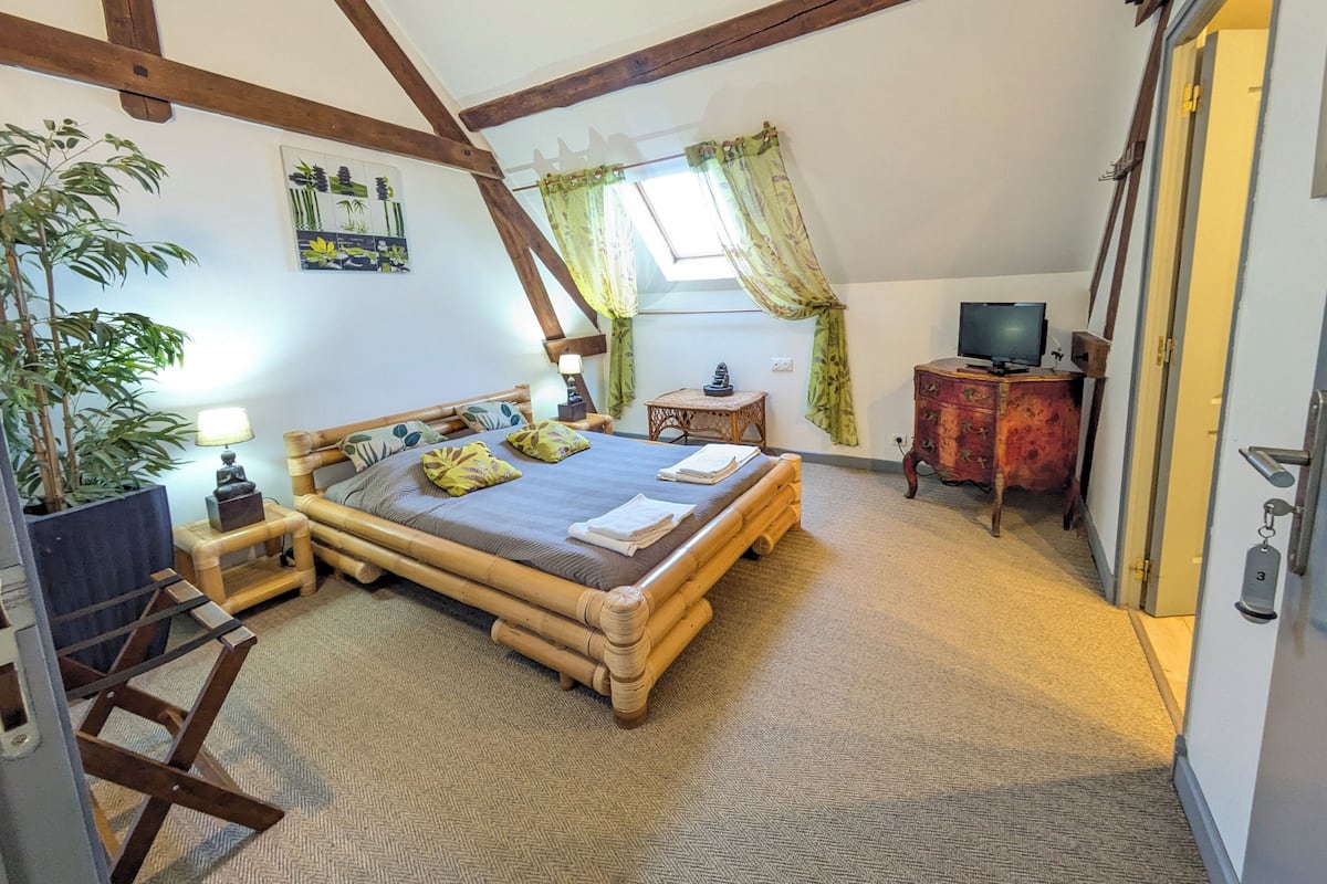 Habitación doble superior, 1 cama matrimonial, para no fumadores, hidromasaje | Ropa de cama de alta calidad, camas con efecto memoria y escritorio