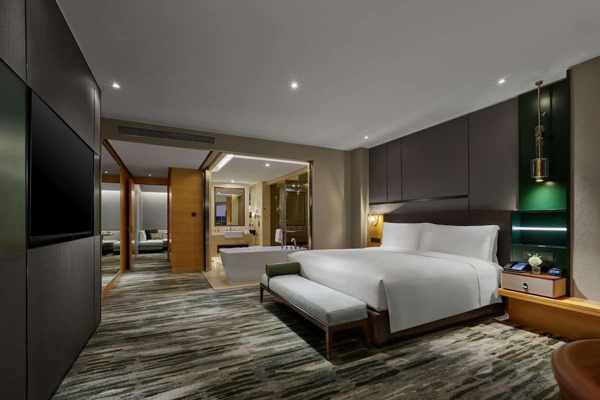 Biancheria da letto di alta qualità, copriletto in piuma, minibar