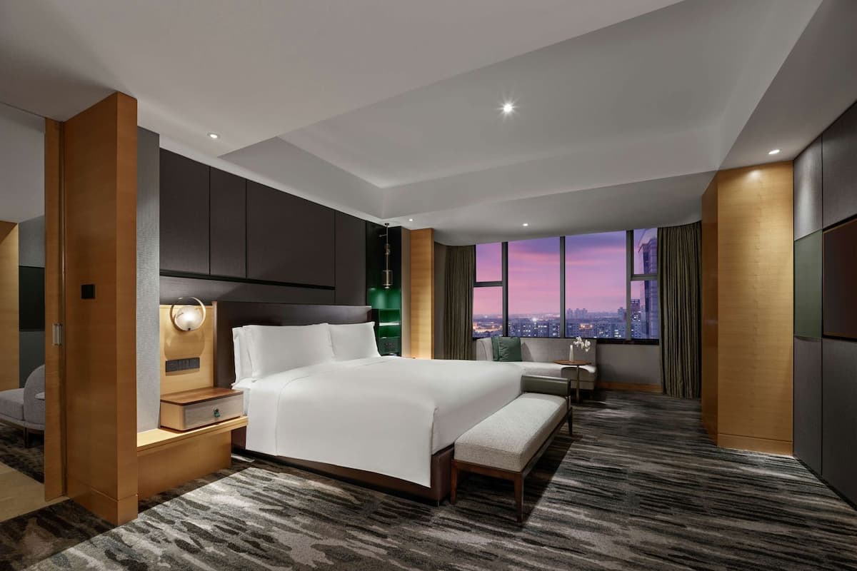 Biancheria da letto di alta qualità, copriletto in piuma, minibar