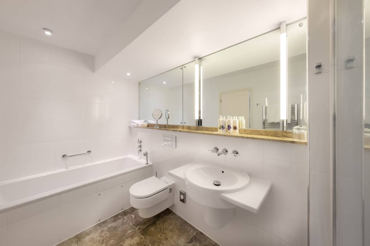 free toiletries, hair dryer, towels