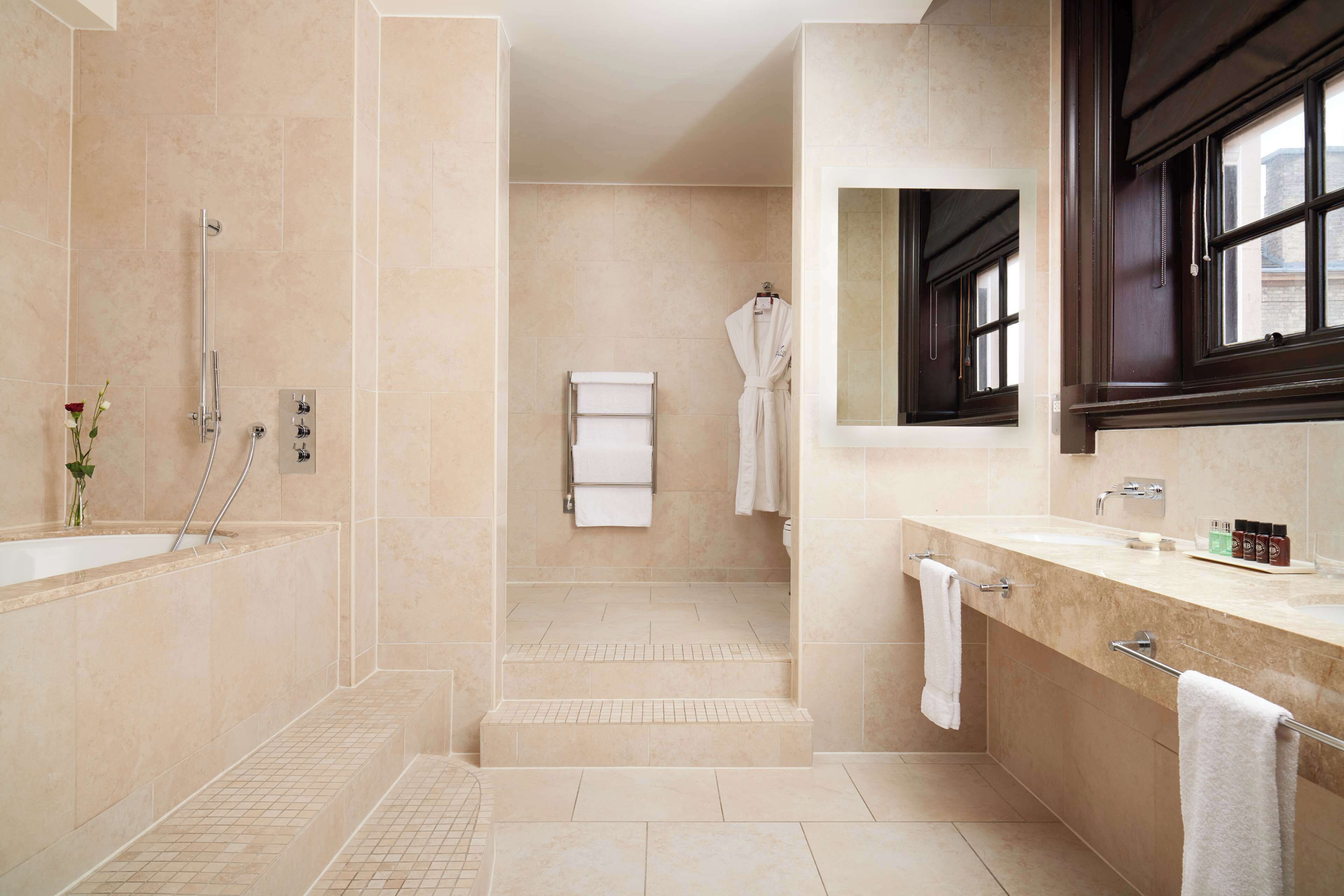 shower, free toiletries, hair dryer, bathrobes