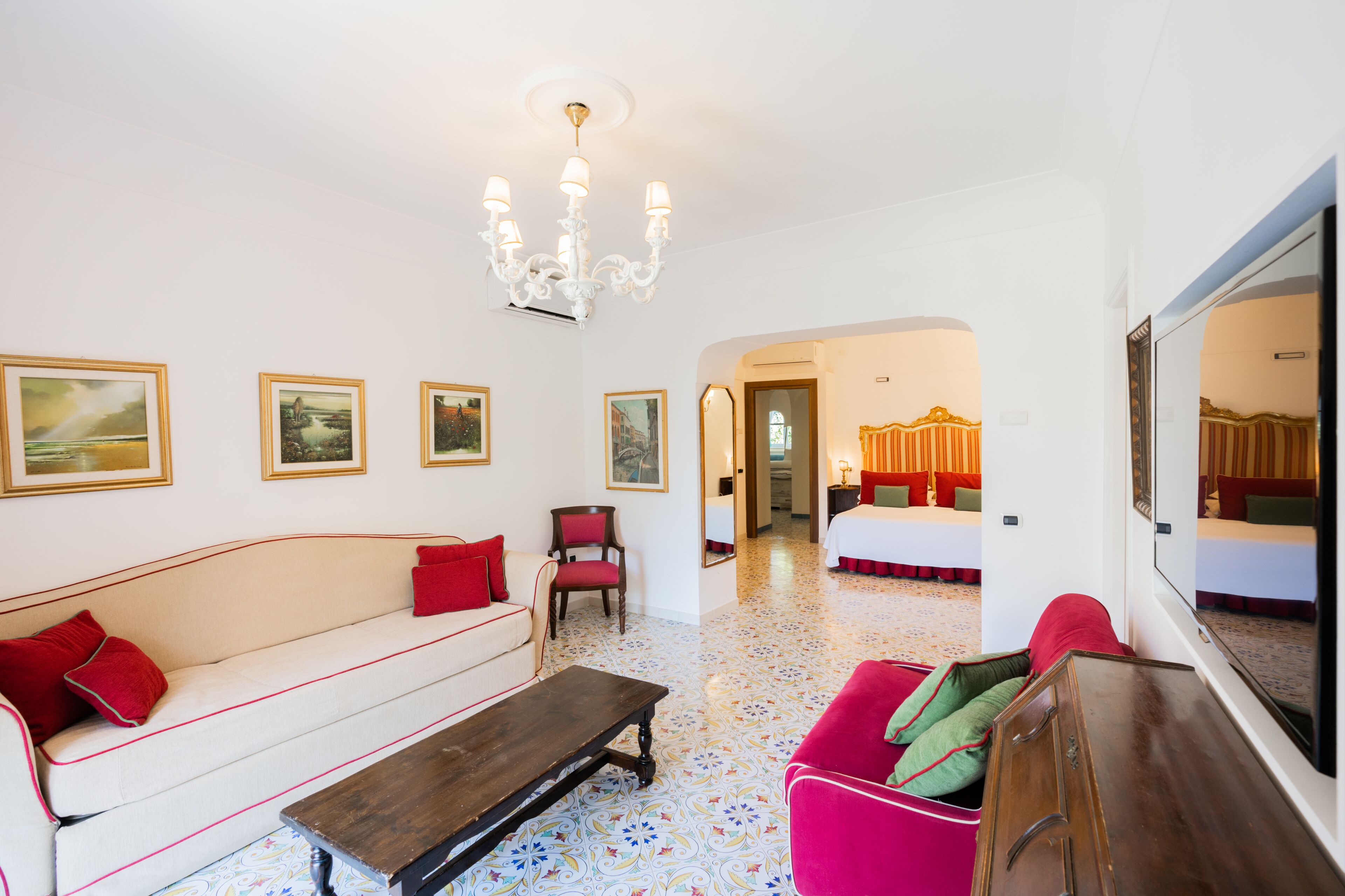 superior double or twin room | living area | tv