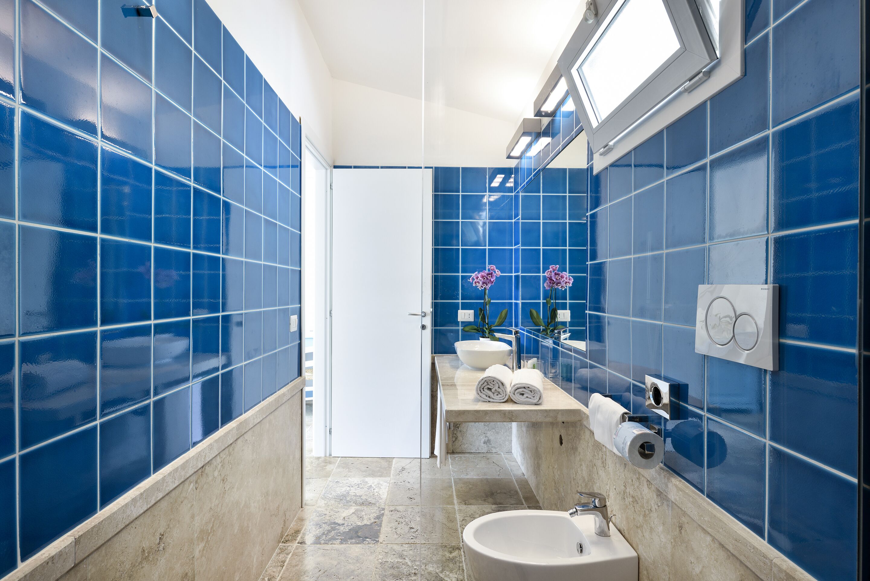 shower, free toiletries, hair dryer, bidet