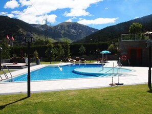 Indoor pool, seasonal outdoor pool, open noon to 8:00 PM, pool loungers