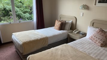 1 bedroom, desk, blackout drapes, iron/ironing board