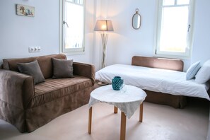 Comfort Suite, 1 Bedroom, Pool View, Poolside | Living room | LED TV -  Anemomiloi Andros (Andros)