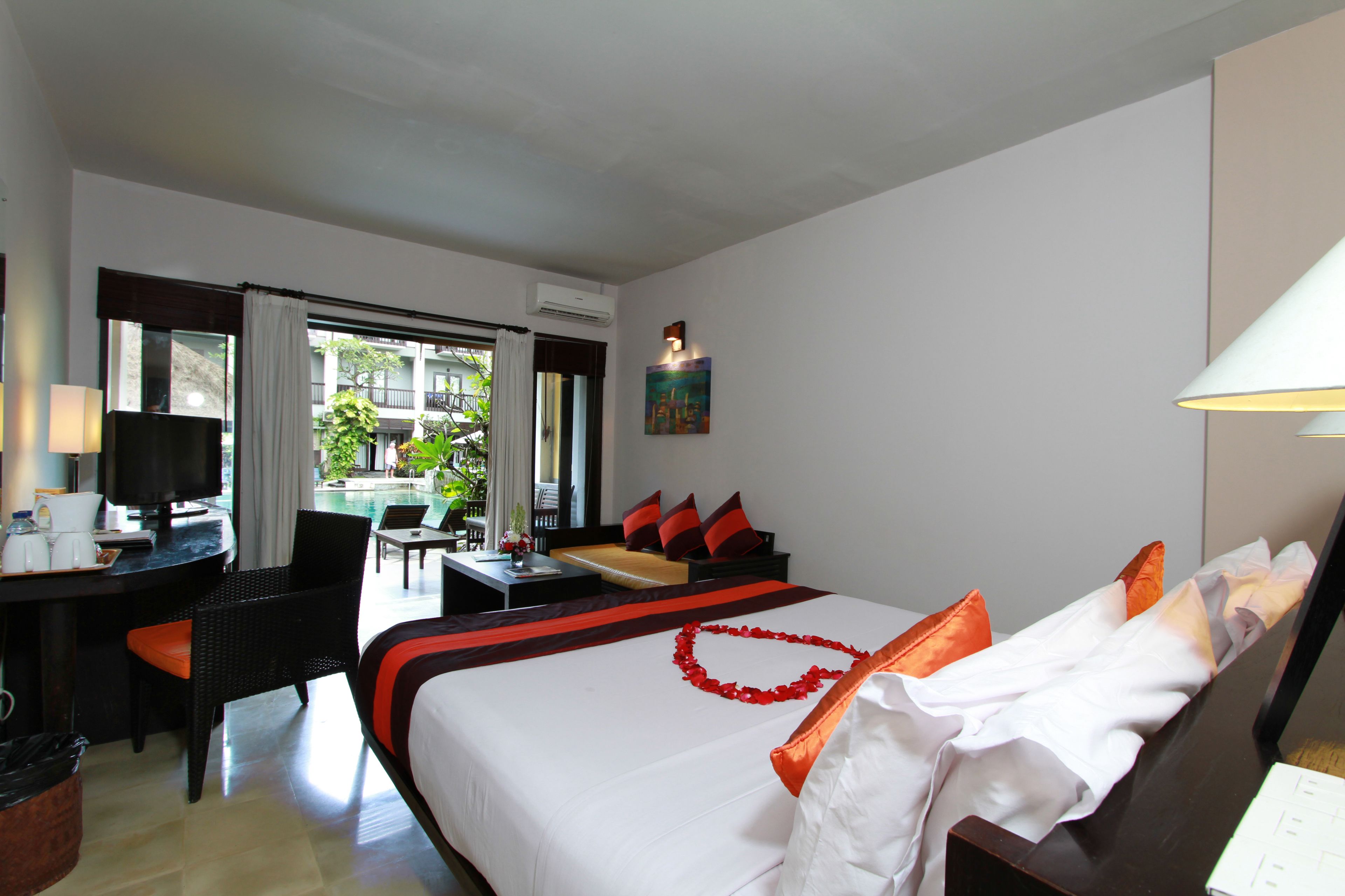 deluxe room, 2 double beds, balcony | premium bedding, in-room safe, desk, iron/ironing board