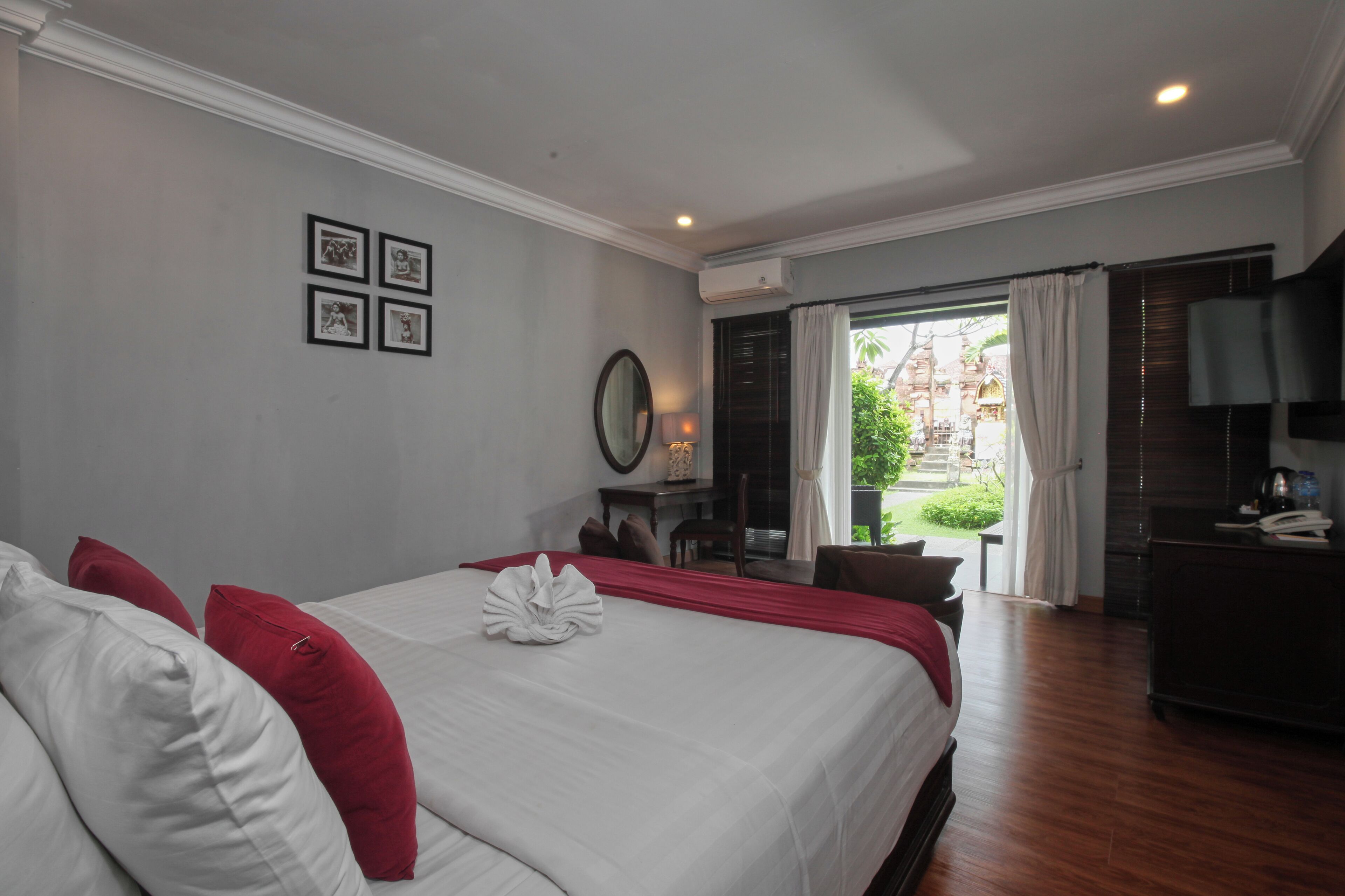 super deluxe double, pool access | premium bedding, in-room safe, desk, iron/ironing board