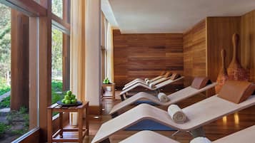 Couples treatment room(s), sauna, body treatments, body scrubs, facials