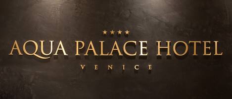 The name of the Aqua Palace Hotel in Venice.
