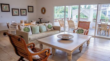 Exclusive Apartment, 3 Bedrooms, Terrace | Living area | 42-inch flat-screen TV with cable channels, TV, DVD player