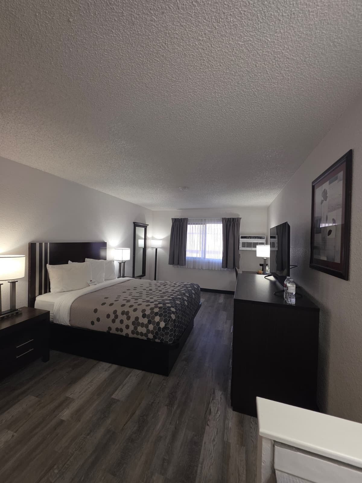 Deluxe Room, 1 Queen Bed, Non Smoking | Desk, laptop workspace, soundproofing, iron/ironing board