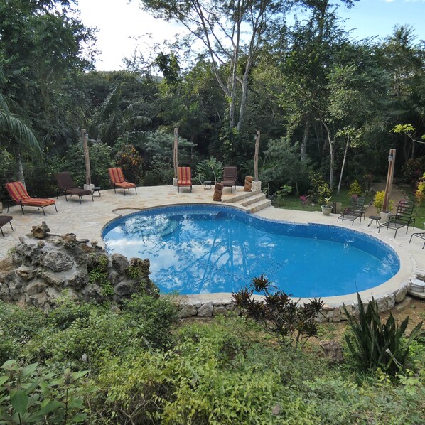 2 outdoor pools, pool umbrellas, pool loungers