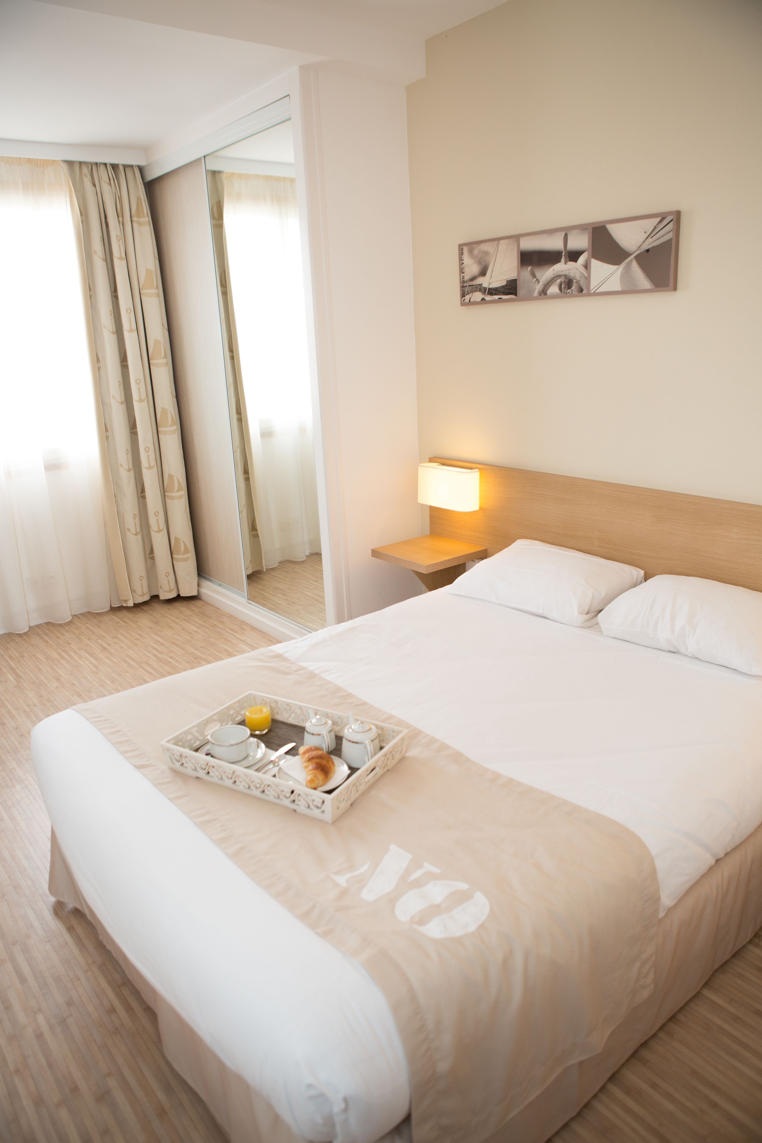 standard double room | select comfort beds, desk, blackout curtains, soundproofing