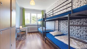 Room for 8 people with shared bathroom | In-room safe, iron/ironing board, free WiFi, bed sheets