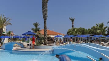 Indoor pool, seasonal outdoor pool, open 10 AM to 6 PM, pool umbrellas