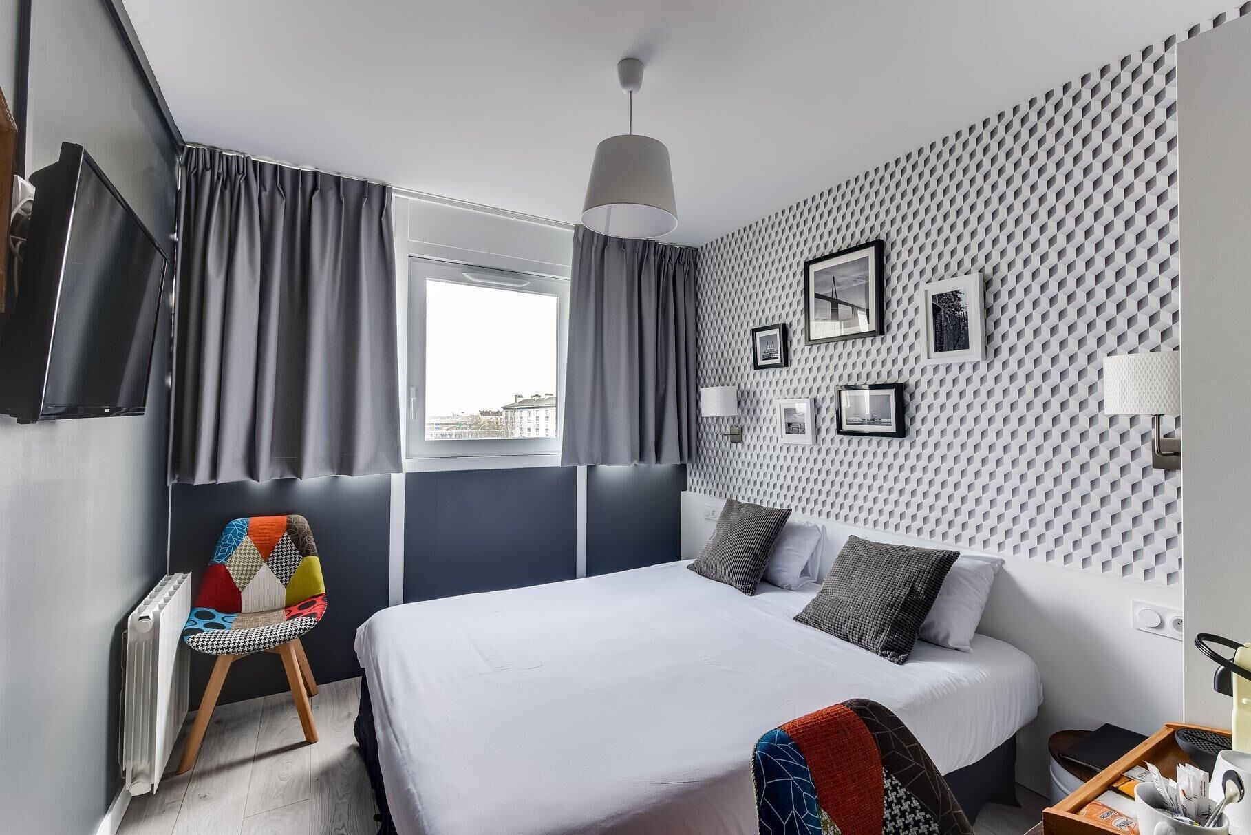 individually furnished, desk, laptop workspace, blackout curtains