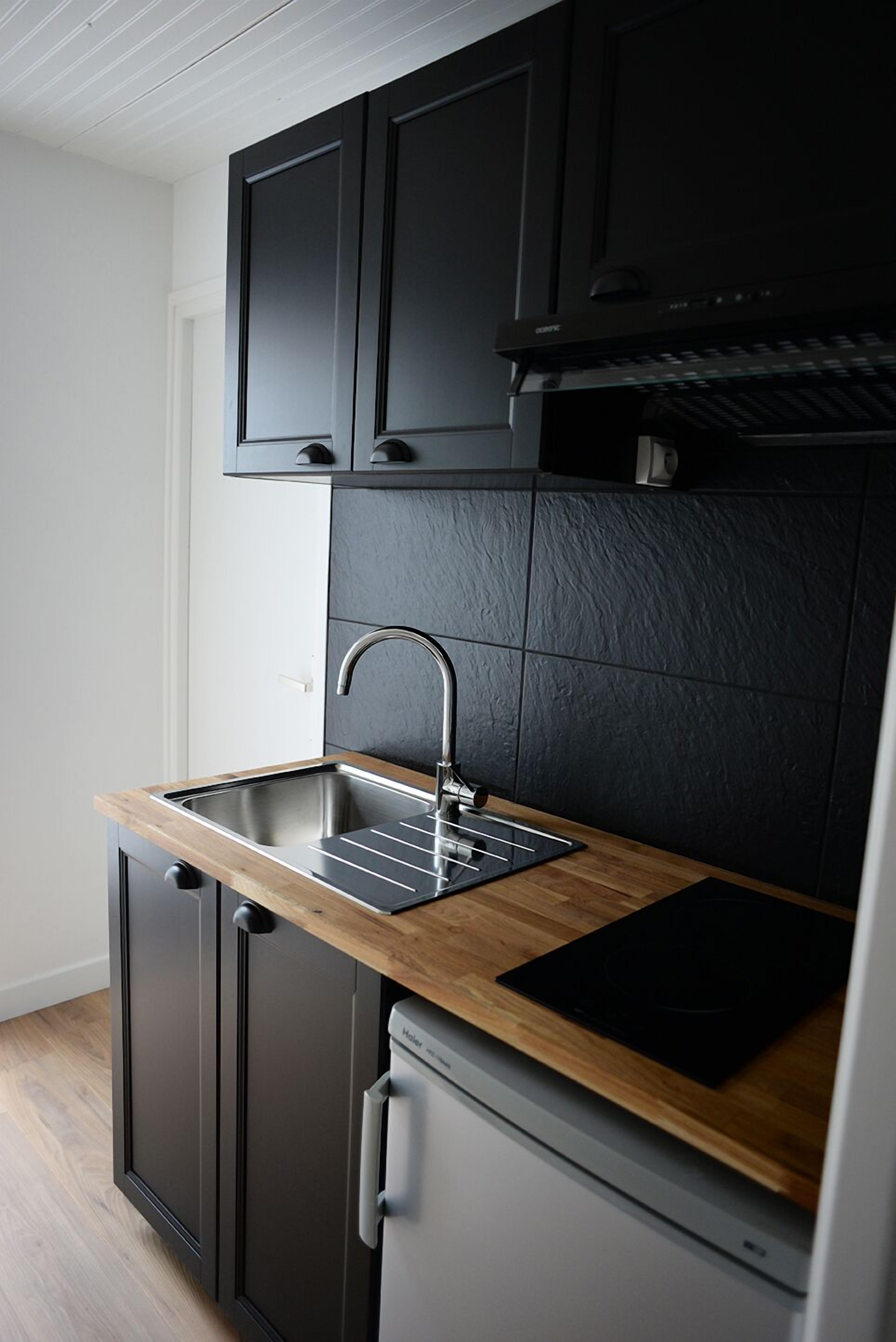 family studio, terrace, garden view | private kitchen