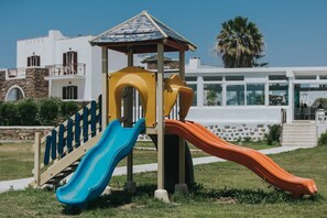 A playground with slides and a shelter. - Aegean Land (Naxos)