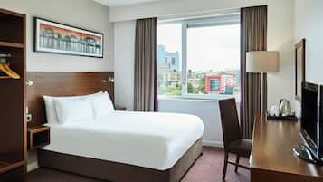Hypo-allergenic bedding available, desk, laptop workspace