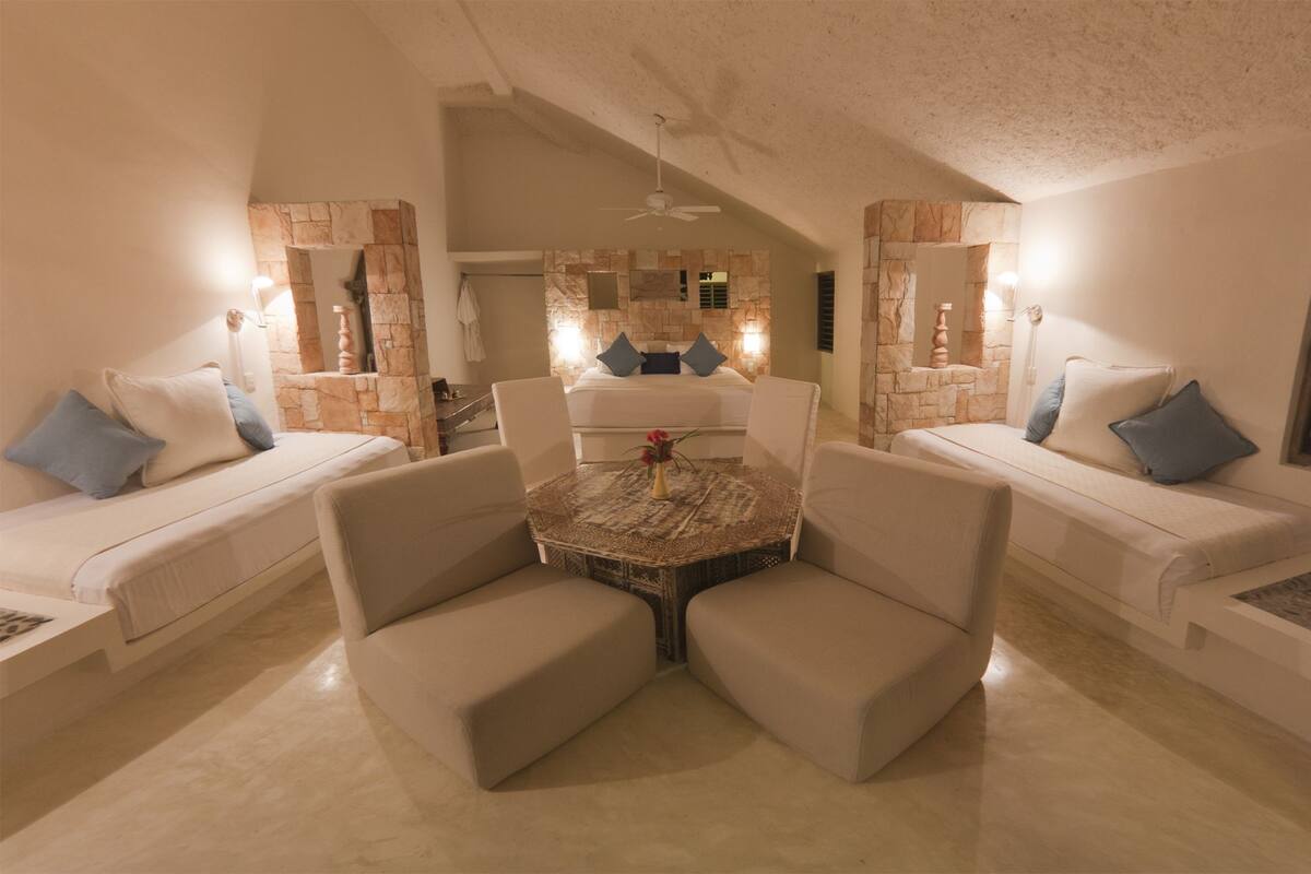 Superior Suite, 1 King plus 2 Singles, Upper Floor (Coqui Two) | Frette Italian sheets, premium bedding, Select Comfort beds