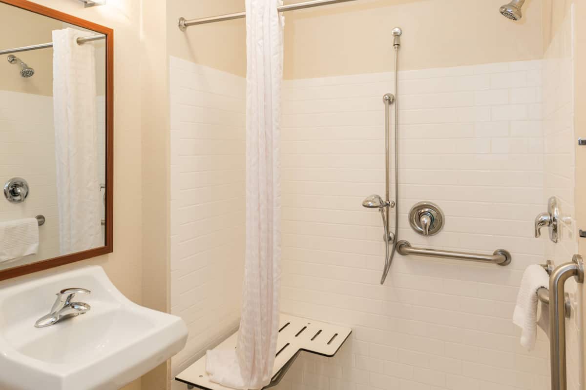 Suite, 1 chambre, accessible aux personnes à mobilité réduite (Communications, Mobility) | Salle de bain | SÚche-cheveux, serviettes fournies