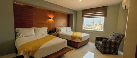 Executive Room, 2 Double Beds | In-room safe, desk, blackout drapes, rollaway beds