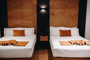 Standard Room, 2 Double Beds (No view) | In-room safe, desk, blackout drapes, rollaway beds