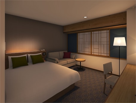 In-room safe, desk, free WiFi. Green Hill Hotel Akashi