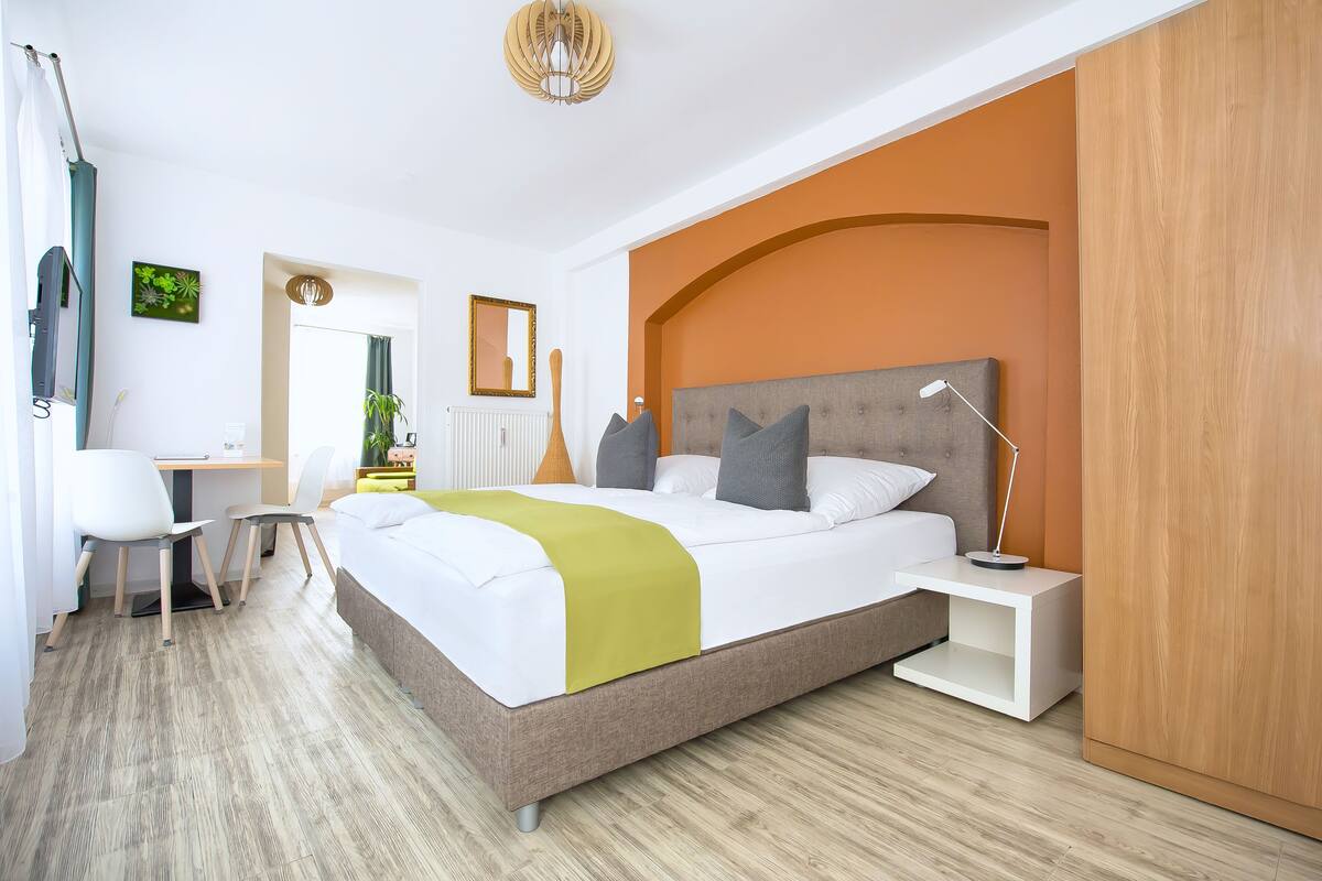 premium bedding, blackout curtains, iron/ironing board, cots/infant beds