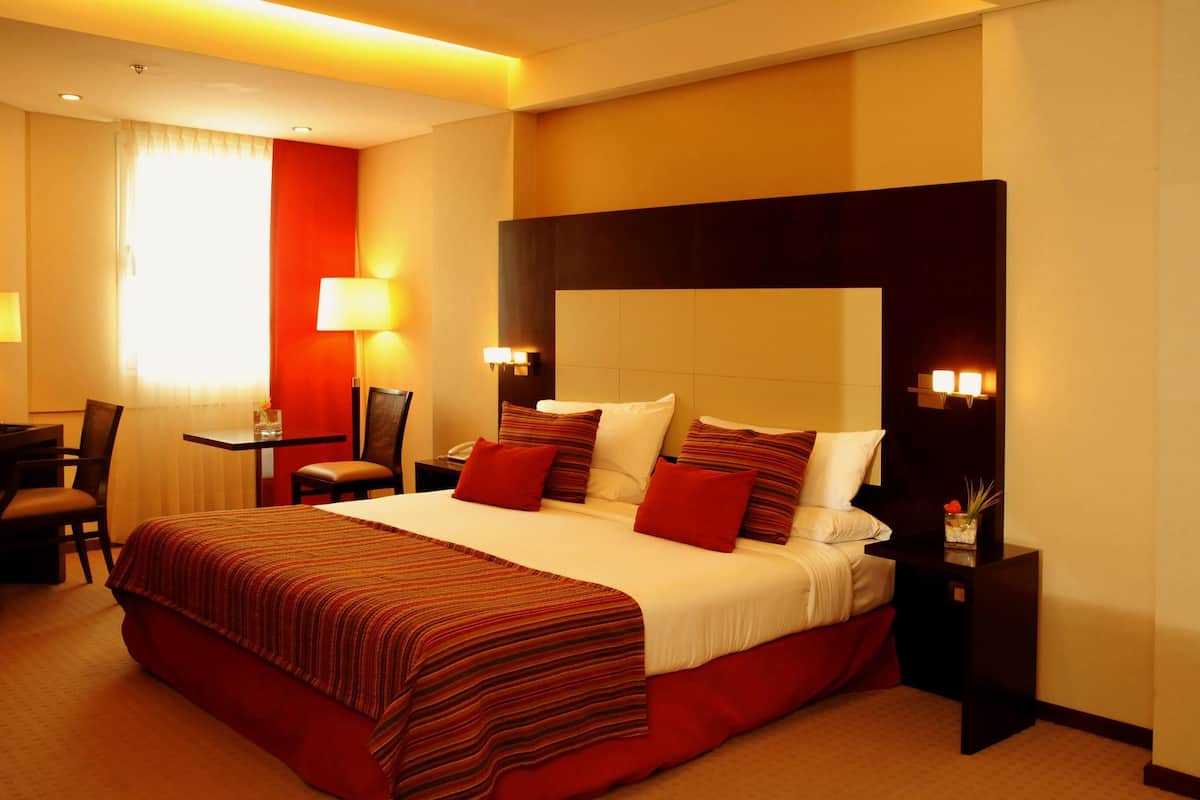 Hypo-allergenic bedding, down comforters, minibar, in-room safe