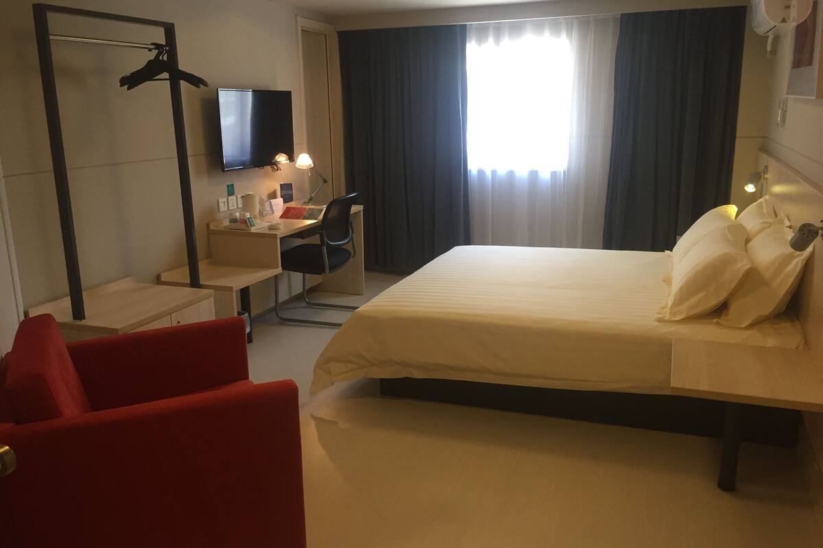 in-room safe, desk, blackout curtains, iron/ironing board