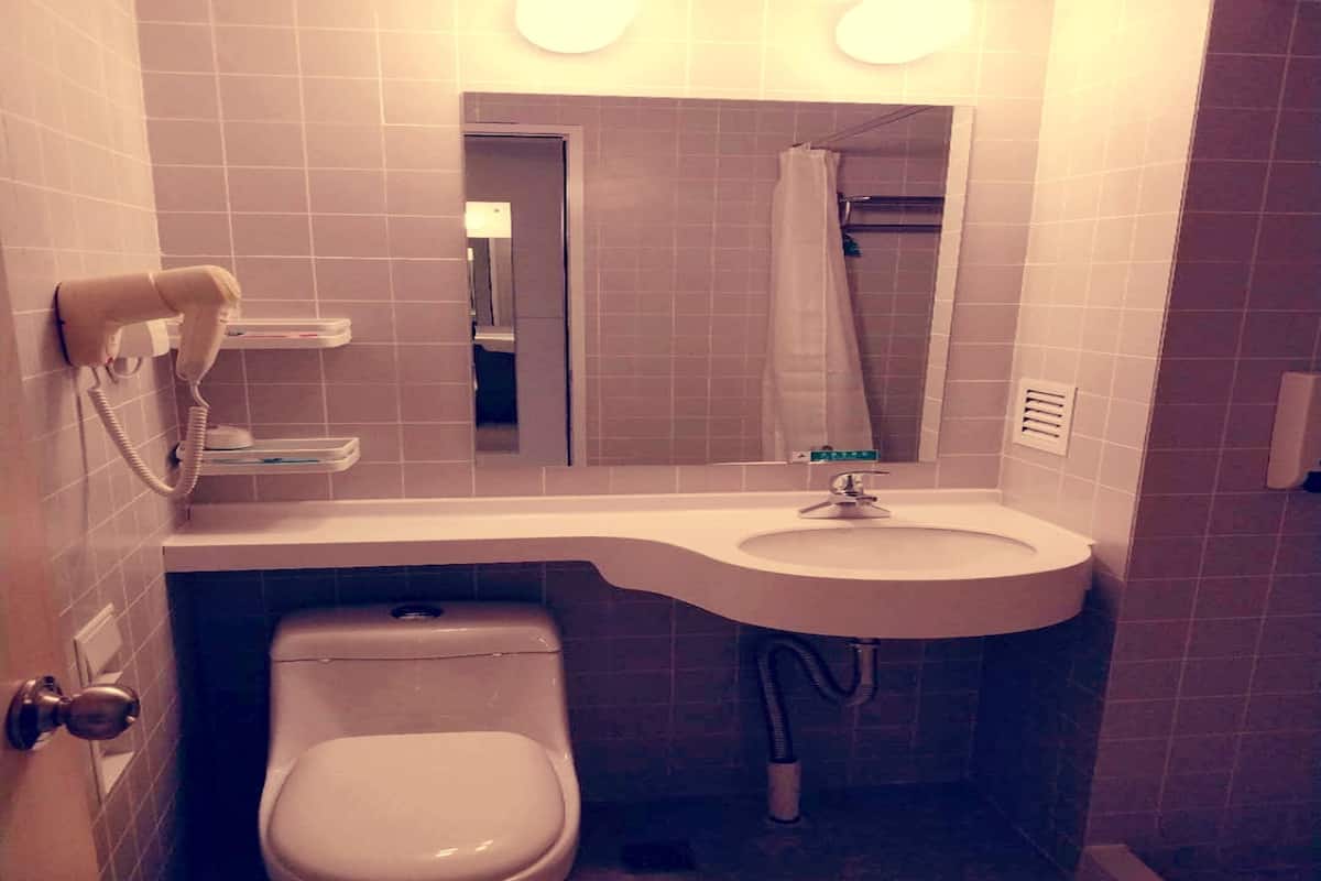 shower, free toiletries, hair dryer, slippers