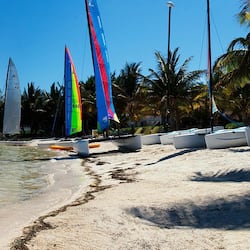On the beach, sun-loungers, beach towels, beach massages