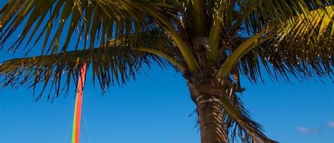 Sulla spiaggia, lettini da mare, teli da spiaggia