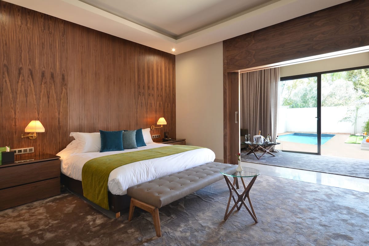 Premium Suite mit privatem Pool und privatem Garten | 1 Schlafzimmer, Bettwäsche aus ägyptischer Baumwolle