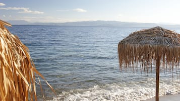 Private beach, beach cabanas, sun loungers, beach umbrellas