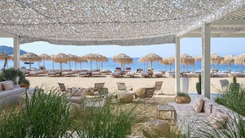Private beach, beach cabanas, sun-loungers, beach umbrellas