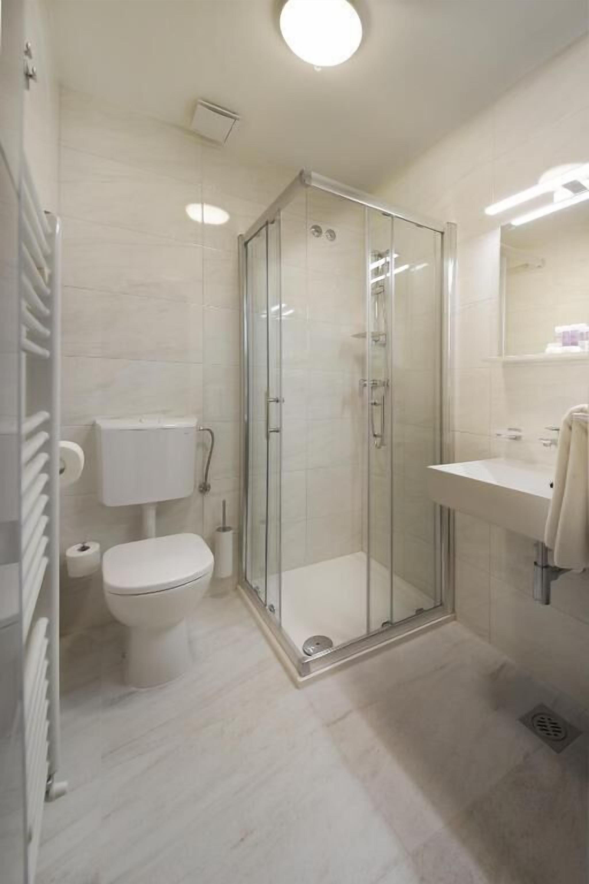 shower, free toiletries, hair dryer, bathrobes