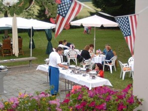 Outdoor banquet area