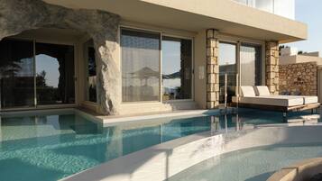 Cave Oasis Seafront Suite with Private Pool & Indoor Hydromassage Bathtub | 1 bedroom, premium bedding, minibar, in-room safe