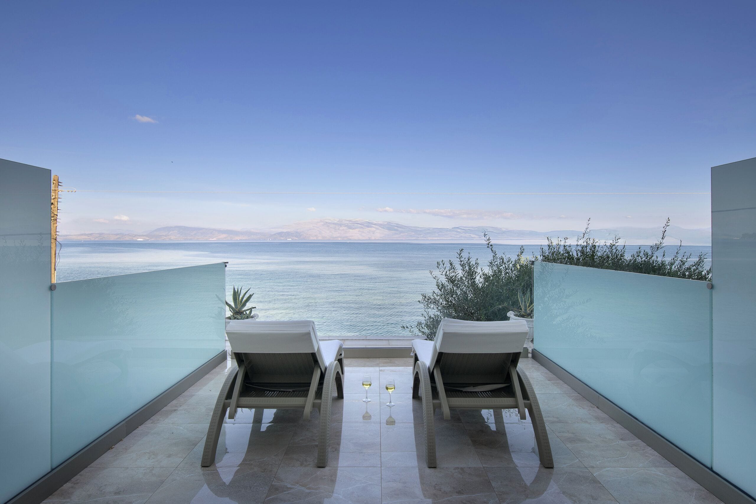 Camera Superior con letto matrimoniale o 2 letti singoli, terrazzo, vista mare | Terrazza/patio