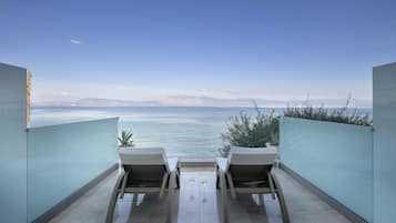 Camera Superior con letto matrimoniale o 2 letti singoli, terrazzo, vista mare | Terrazza/patio