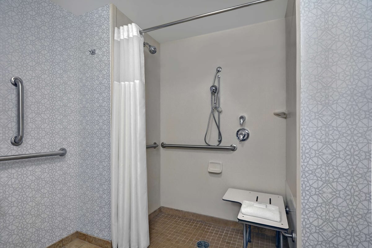 room, 2 queen beds, accessible, non smoking | bathroom shower