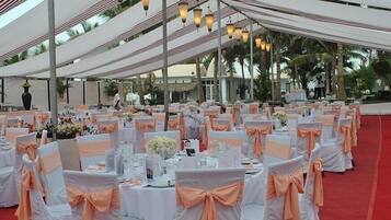 Outdoor banquet area